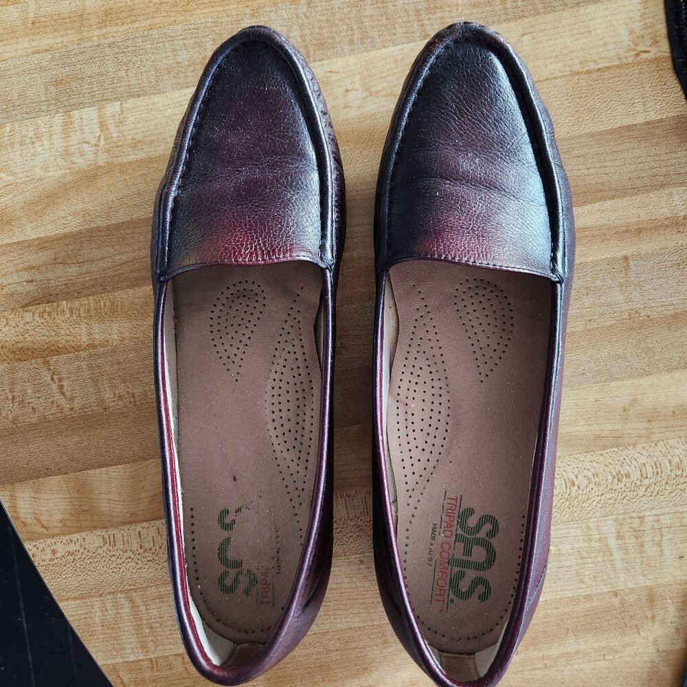 SAS Savvy 12N Burgandy Leather Slip On Loafers Comfort Shoes Tripad USA